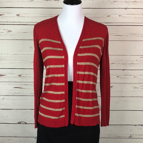 The Limited Sweaters - The Limited | Striped Open Front Cardigan M